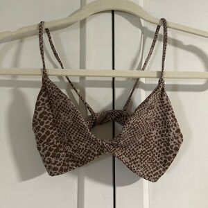 Acacia Swimwear Brown Patterned Bikini Top